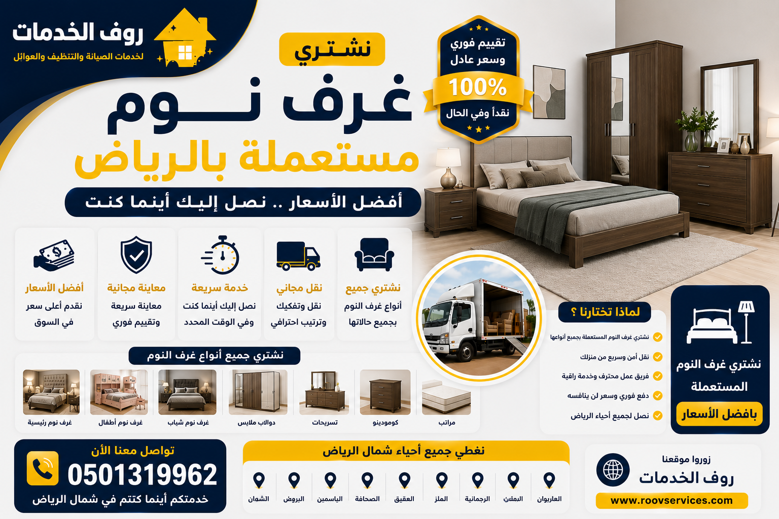 شراء غرف نوم مستعملة بالرياض